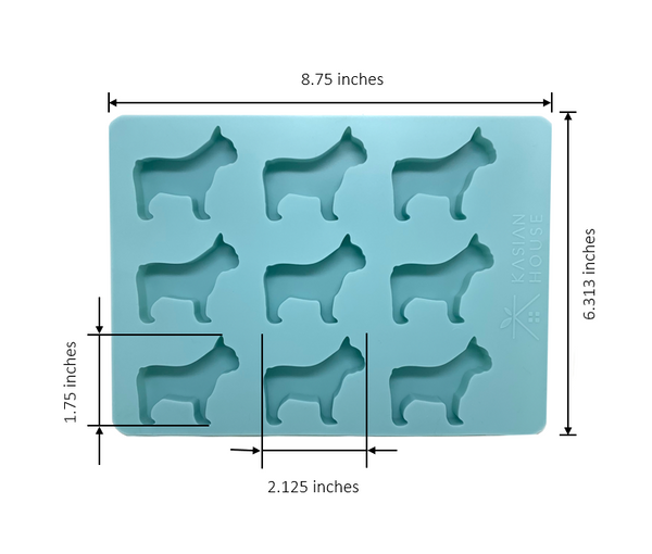  XANGNIER French Bulldog Silicone Ice Cube Molds,4 Hole